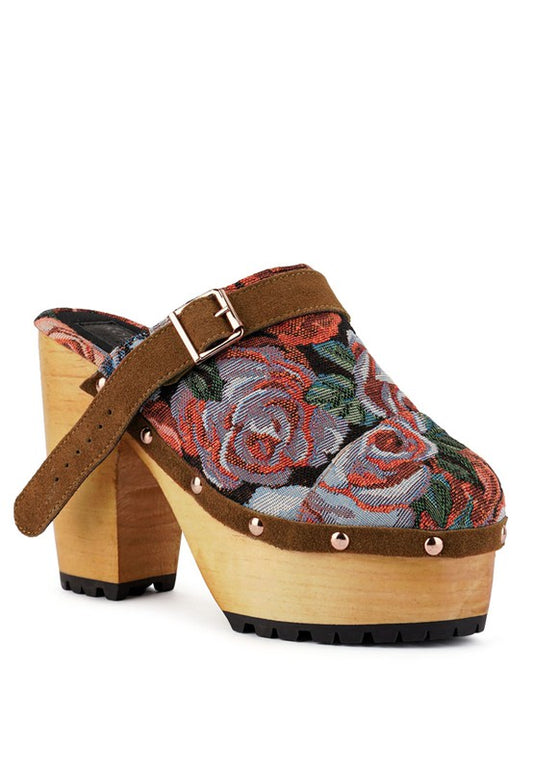 MURAL Tapestry Handcrafted Clogs