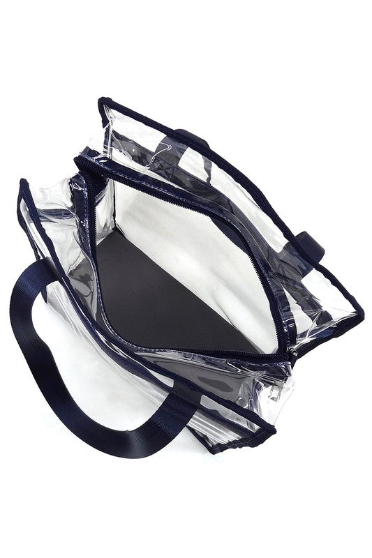 Fashion See Thru Transparent Tote Satchel