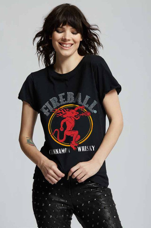 200029 Fireball Rhinestone Graphic Tee