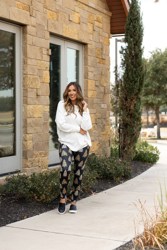 Leopard Christmas Trees Leggings with Pocket