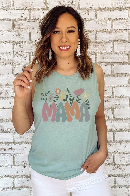 Mother's Day Mama Cute Flower Top Tank Top