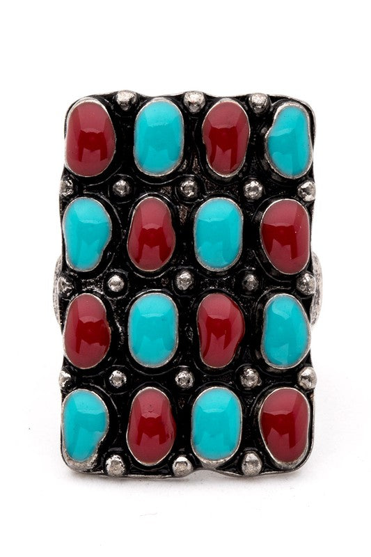 Mix Tone Vintage Inspired Western Stretch Ring