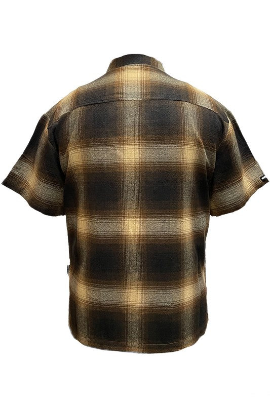 Mens Plaid Short Sleeve Flannel