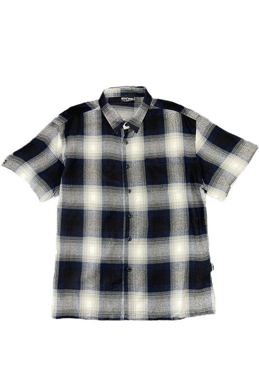 Mens Plaid Short Sleeve Flannel