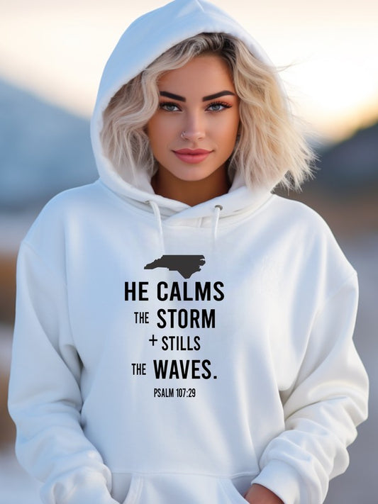 North Carolina He Calms the Storm Graphic Hoodie