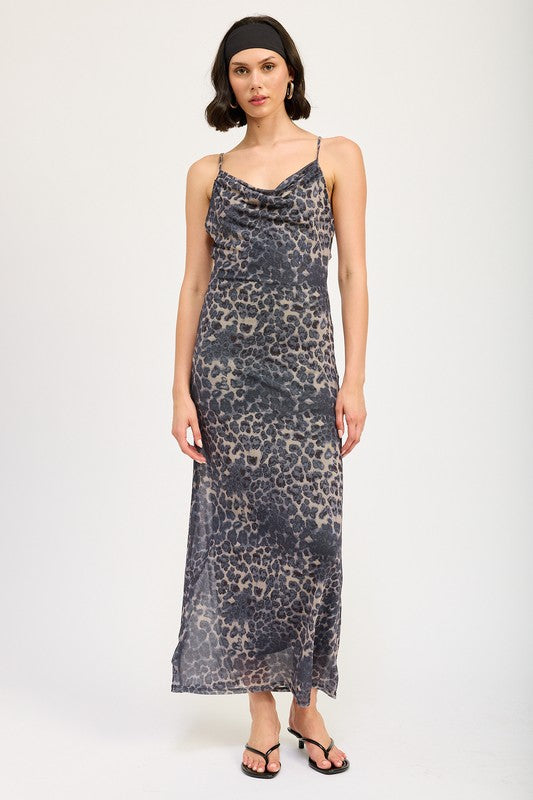 SLIGHT COWL MAXI DRESS WITH OPEN BACK