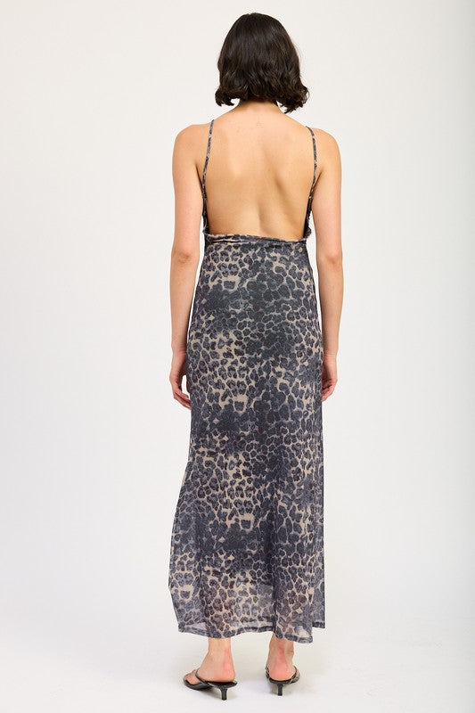 SLIGHT COWL MAXI DRESS WITH OPEN BACK