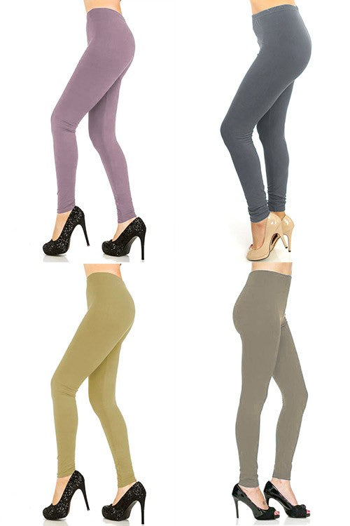 Peach Skin Solid Color Leggings