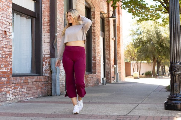 The Courtney Maroon High Waisted Gaucho