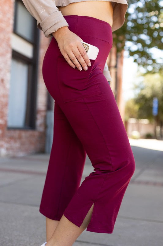 The Courtney Maroon High Waisted Gaucho