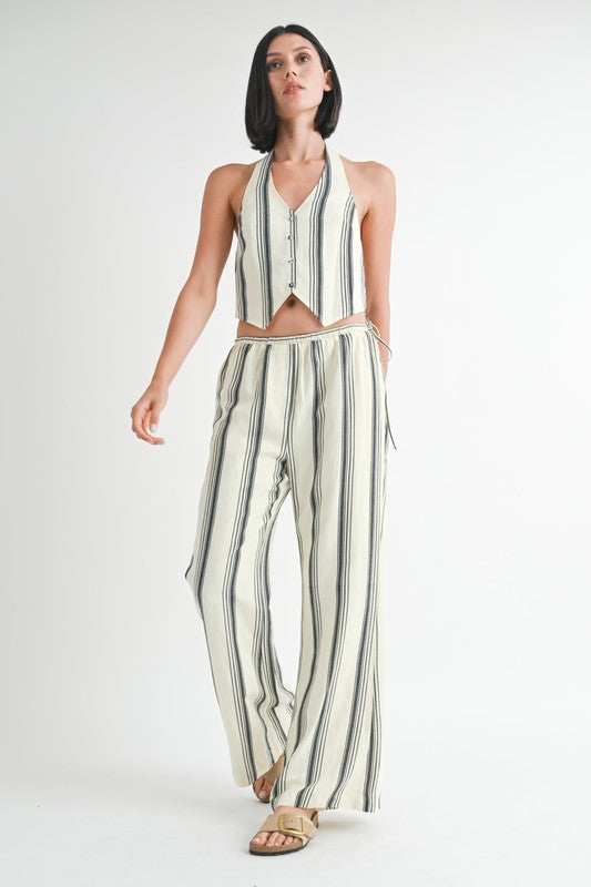 STRIPED STRAIGHT LEG PANTS