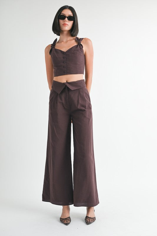 FOLD OVER PANTS WITH WIDE LEG