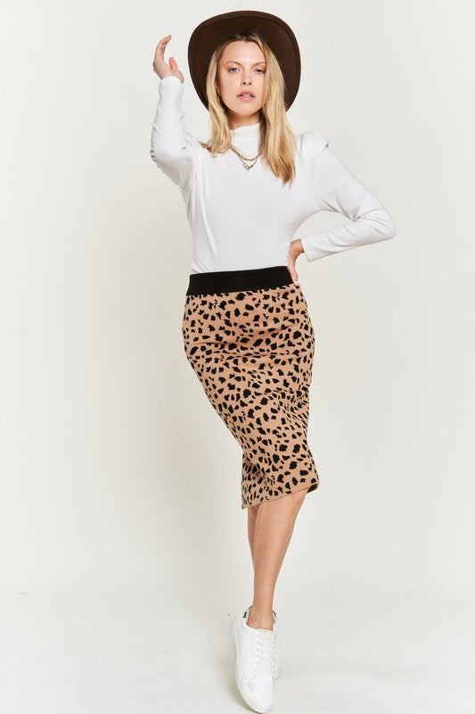 ANIMAL PRINT SWEATER SKIRTS KRS5026-2P