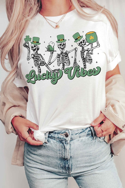 LUCKY VIBES SKELETONS Graphic T-Shirt