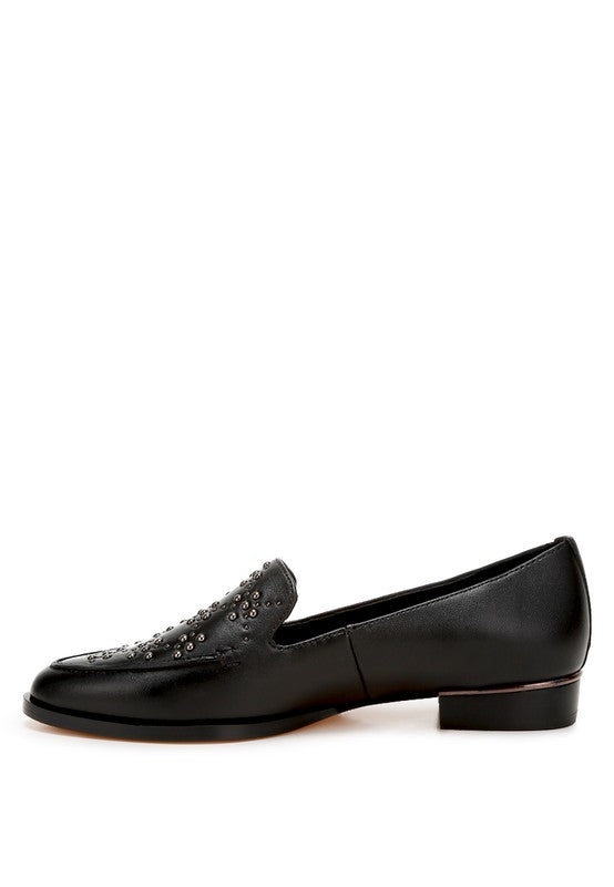 Gabassi Studded Genuine Leather Loafers