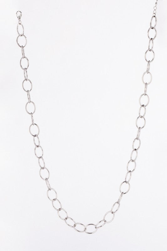 Chain bracelet and necklace set - silver