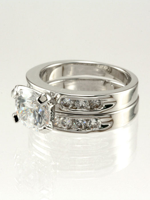 Cubic Zirconia Engagement Ring Set