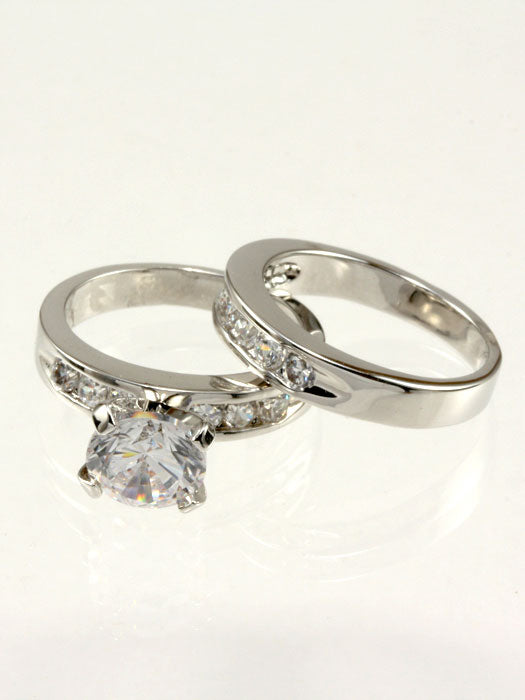 Cubic Zirconia Engagement Ring Set
