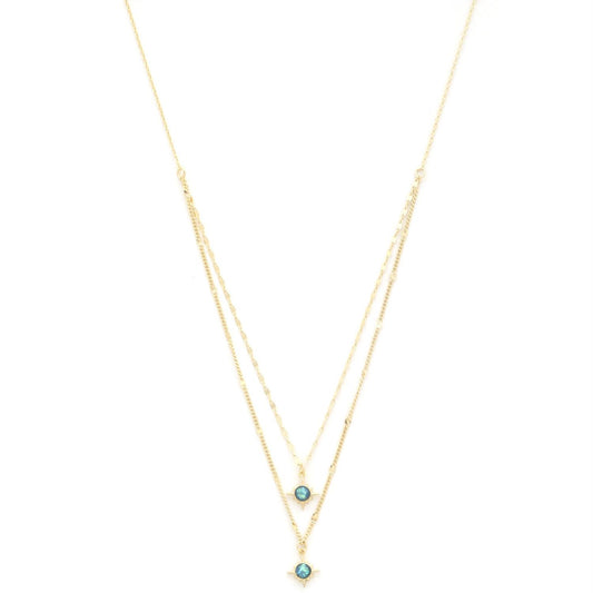 Double Star Crystal Layered Necklace